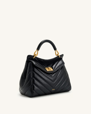 Lucia Klassische Henkeltasche - Tiefschwarz