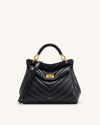 Lucia Klassische Henkeltasche - Tiefschwarz