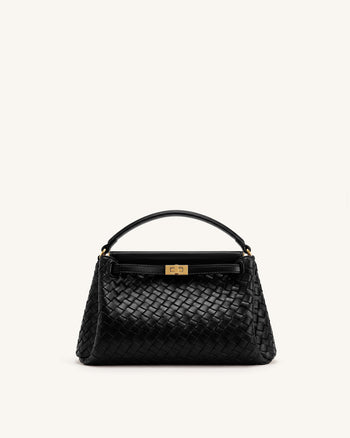 Carmen Gewebte Henkeltasche - Anthrazit