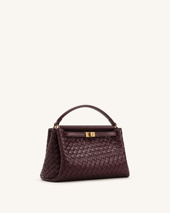 Carmen Gewebte Henkeltasche - Vintage-Rot
