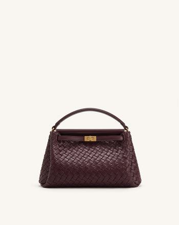 Carmen Gewebte Henkeltasche - Vintage-Rot