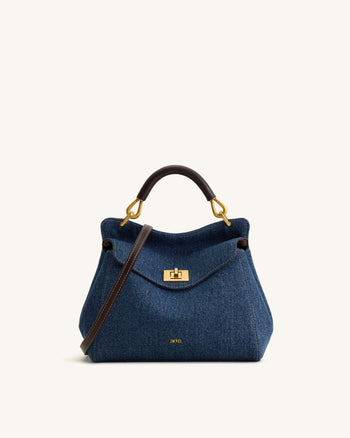 Lucia Klassische Handtasche - Blauer Denim