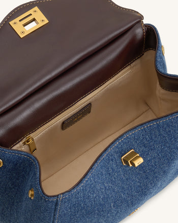 Lucia Klassische Handtasche - Blauer Denim