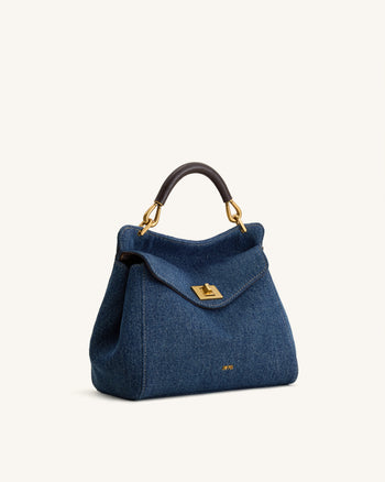 Lucia Klassische Handtasche - Blauer Denim