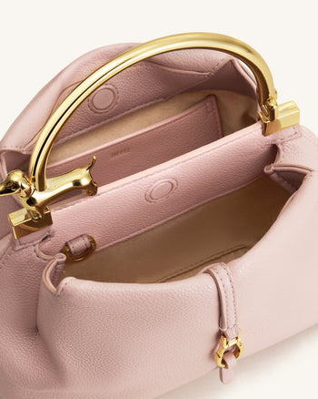 Bruna Henkeltasche mit Dackel-Metallgriff - Hellrosa