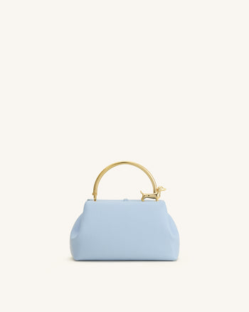 Bruna Dackel-Metallgriff Henkeltasche - Hellblau
