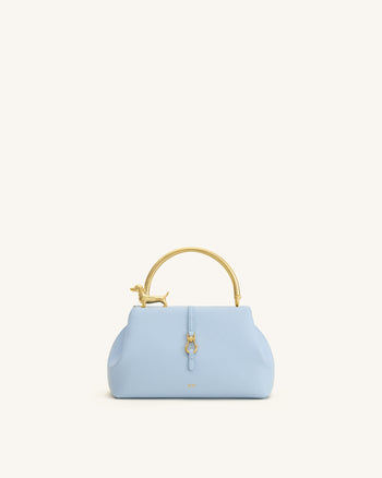 Bruna Dackel-Metallgriff Henkeltasche - Hellblau
