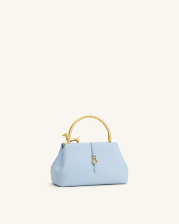 Bruna Dackel-Metallgriff Henkeltasche - Hellblau