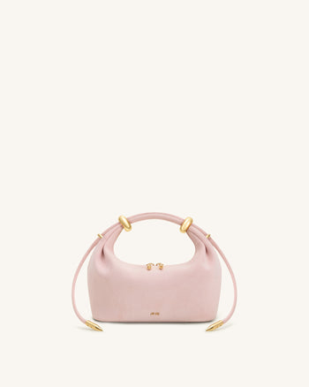 Ellie Henkeltasche aus Wildlederimitat mit Metallring-Verzierung - Pink