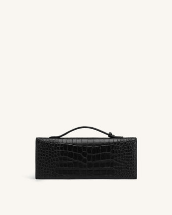 Celeste Umschlag-Henkeltasche - Schwarzes Kroko