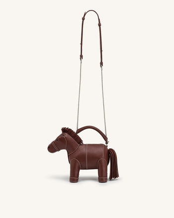 Harper Henkeltasche mit Pferdemotiv - Braun