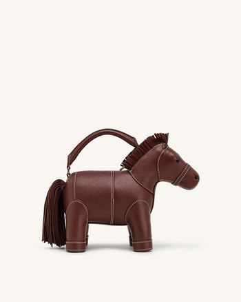 Harper Henkeltasche mit Pferdemotiv - Braun