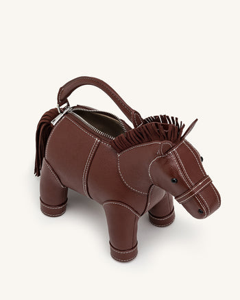 Harper Henkeltasche mit Pferdemotiv - Braun