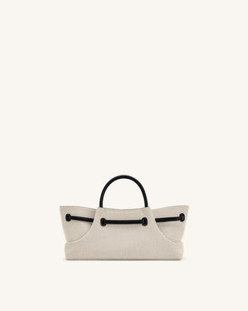 Maeve Tote Bag mit Dackel-Metallanhänger - Schwarzes Canvas
