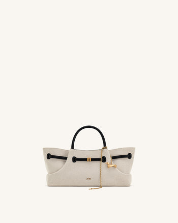 Maeve Tote Bag mit Dackel-Metallanhänger - Schwarzes Canvas