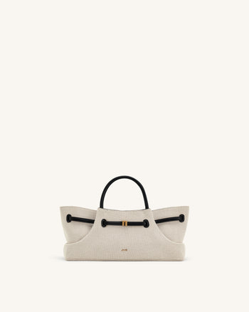 Maeve Tote Bag mit Dackel-Metallanhänger - Schwarzes Canvas