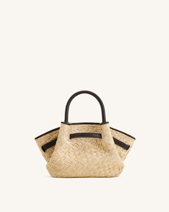 Hana Mini-Tote-Bag aus Strohimitat - Braun