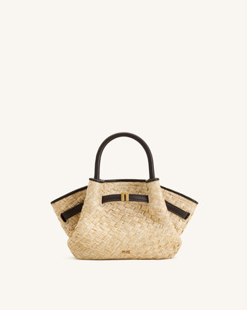 Hana Mini-Tote-Bag aus Strohimitat - Braun