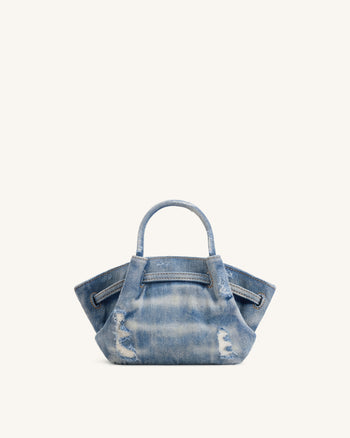 Hana Mini Denim Tote Bag - Blau