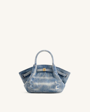 Hana Mini Denim Tote Bag - Blau