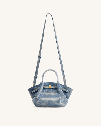 Hana Mini Denim Tote Bag - Blau
