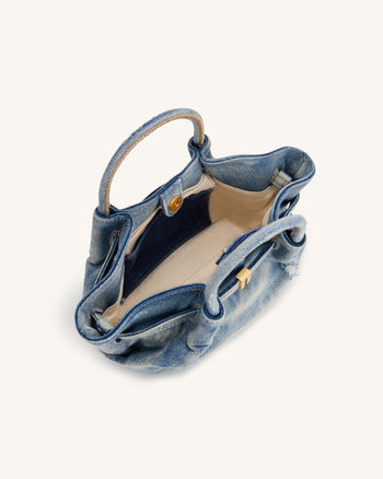 Hana Mini Denim Tote Bag - Blau