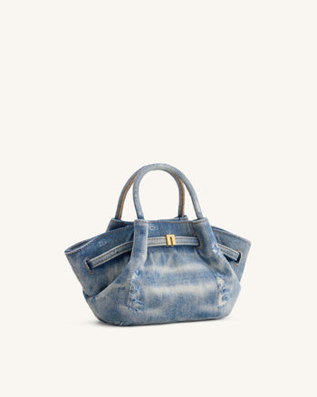Hana Mini Denim Tote Bag - Blau