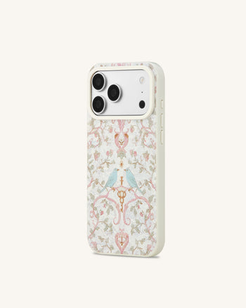Vintage Romance Bird Handyhülle mit Perlmutt - Weiß