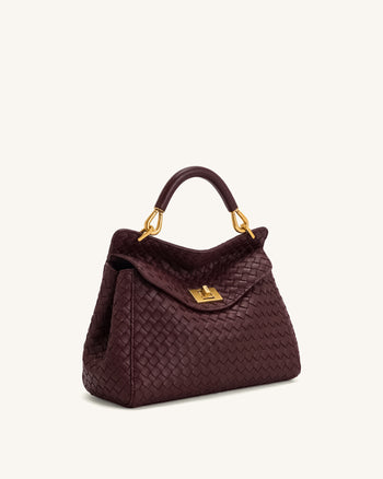 Lucia Klassische Gewebte Henkeltasche - Dunkelburgunder