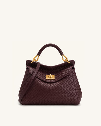 Lucia Klassische Gewebte Henkeltasche - Dunkelburgunder