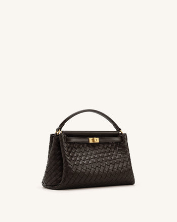 Carmen Geflochtene Henkeltasche - Dunkelbraun
