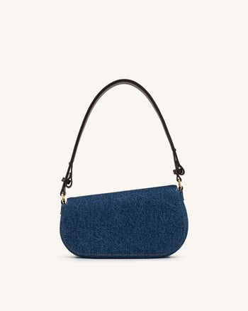 Addisyn Schultertasche - Blauer Denim