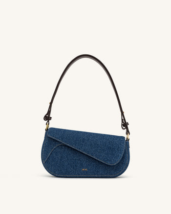 Addisyn Schultertasche - Blauer Denim