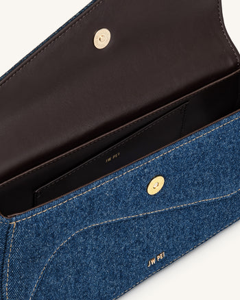 Addisyn Schultertasche - Blauer Denim