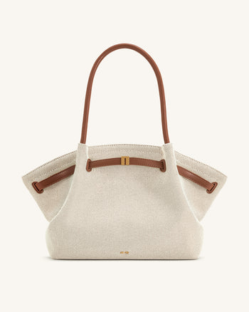 Hana Große Tote Bag - Brauner Canvas