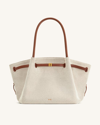 Hana Große Tote Bag - Brauner Canvas