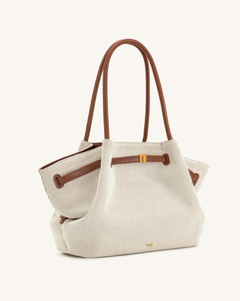 Hana Große Tote Bag - Brauner Canvas