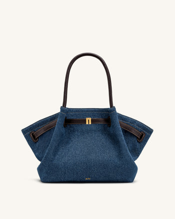 Hana Mittlere Jeans-Tragetasche - Blauer Denim