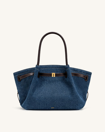Hana Mittlere Jeans-Tragetasche - Blauer Denim