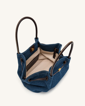 Hana Mittlere Jeans-Tragetasche - Blauer Denim