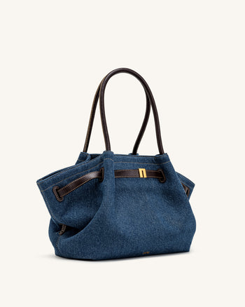 Hana Mittlere Jeans-Tragetasche - Blauer Denim