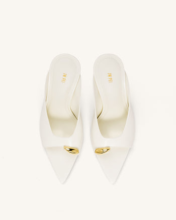 Noemi Spitze Mule-Heels - Weiß