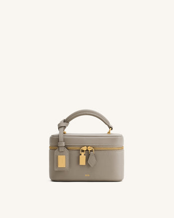 Cleo Box Shape Top Handle Tasche - Taupe