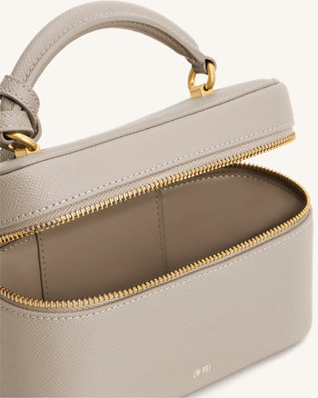 Cleo Box Shape Top Handle Tasche - Taupe