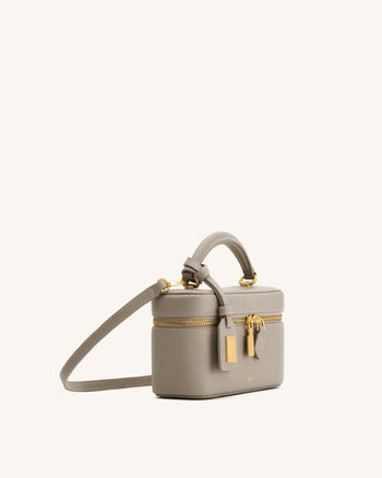 Cleo Box Shape Top Handle Tasche - Taupe