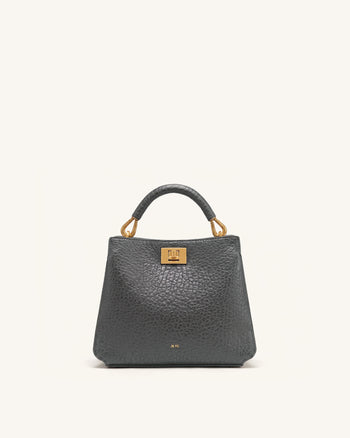 Lucia Henkeltasche in Elefanten-Optik - Schiefergrau