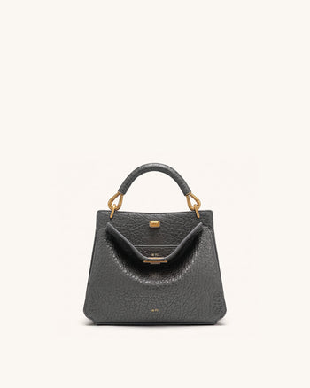 Lucia Henkeltasche in Elefanten-Optik - Schiefergrau