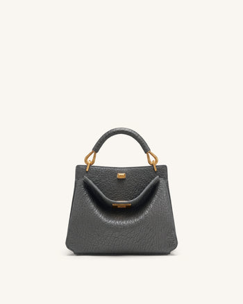 Lucia Henkeltasche in Elefanten-Optik - Schiefergrau