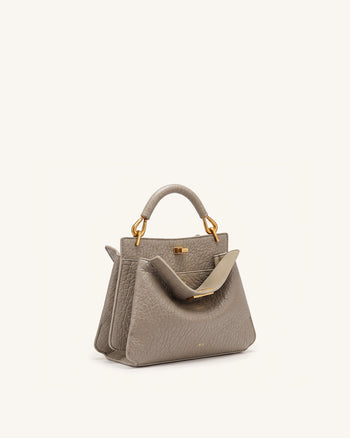 Lucia Henkeltasche in Elefanten-Optik - Steingrau