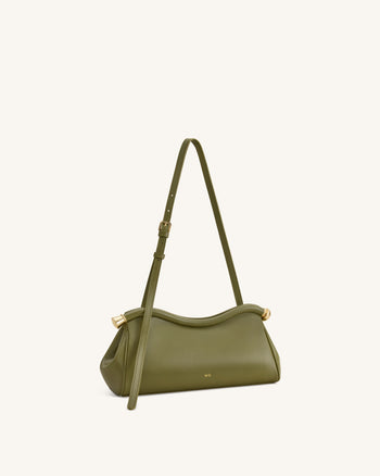 Naomi Geschwungene Schultertasche - Olivgrün